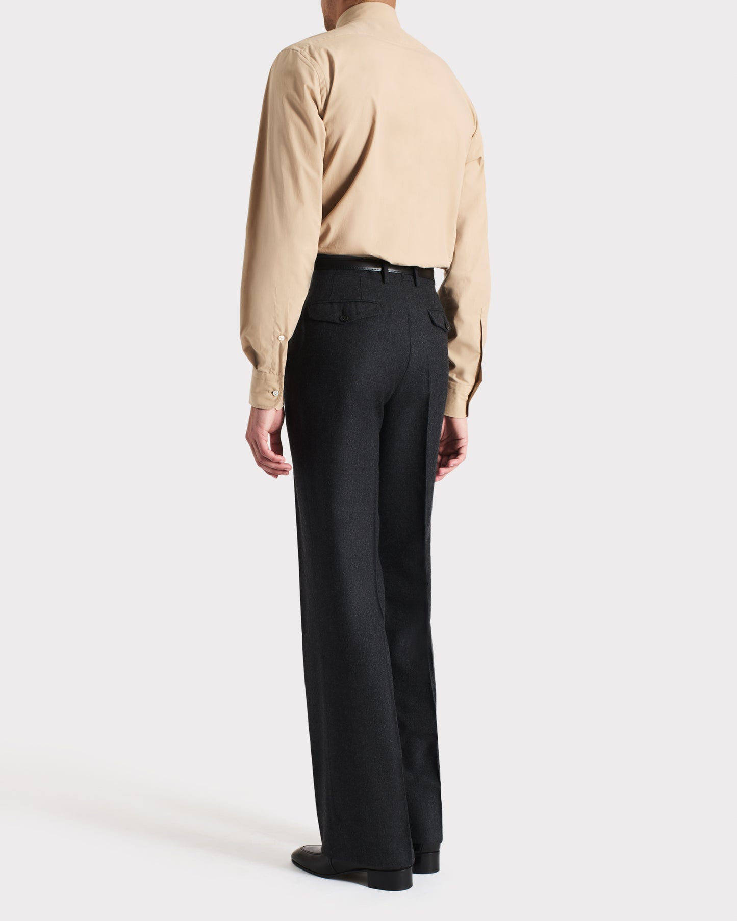 Husbands Paris | Wide Collar Shirt In Poplin Dark Beige