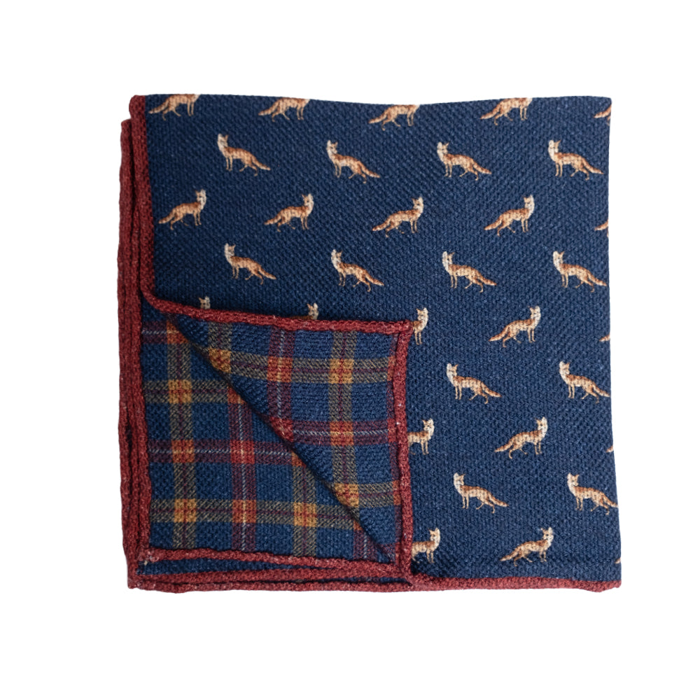 Holliday & Brown | Navy Fox Pocket Square 55344 2