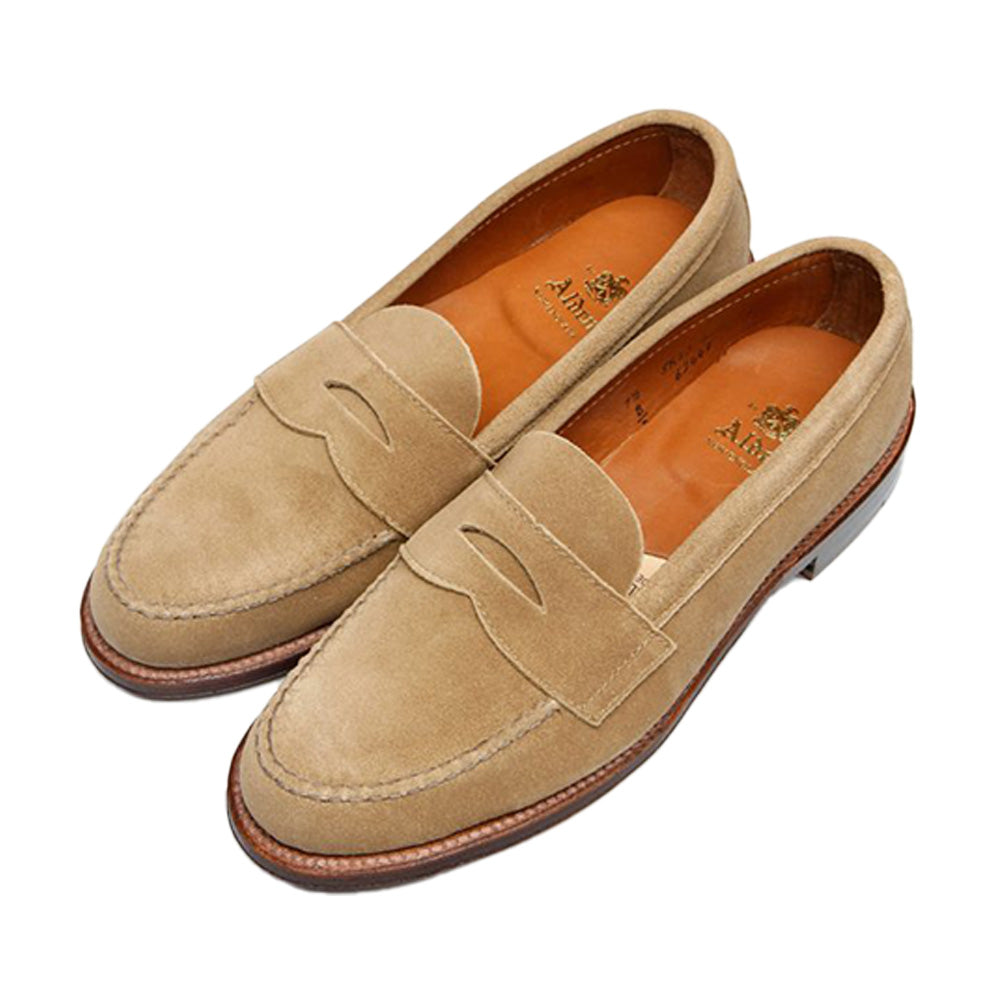 Alden 6244F Unlined LHS Penny Loafer Light Tan Suede – OAKROOM