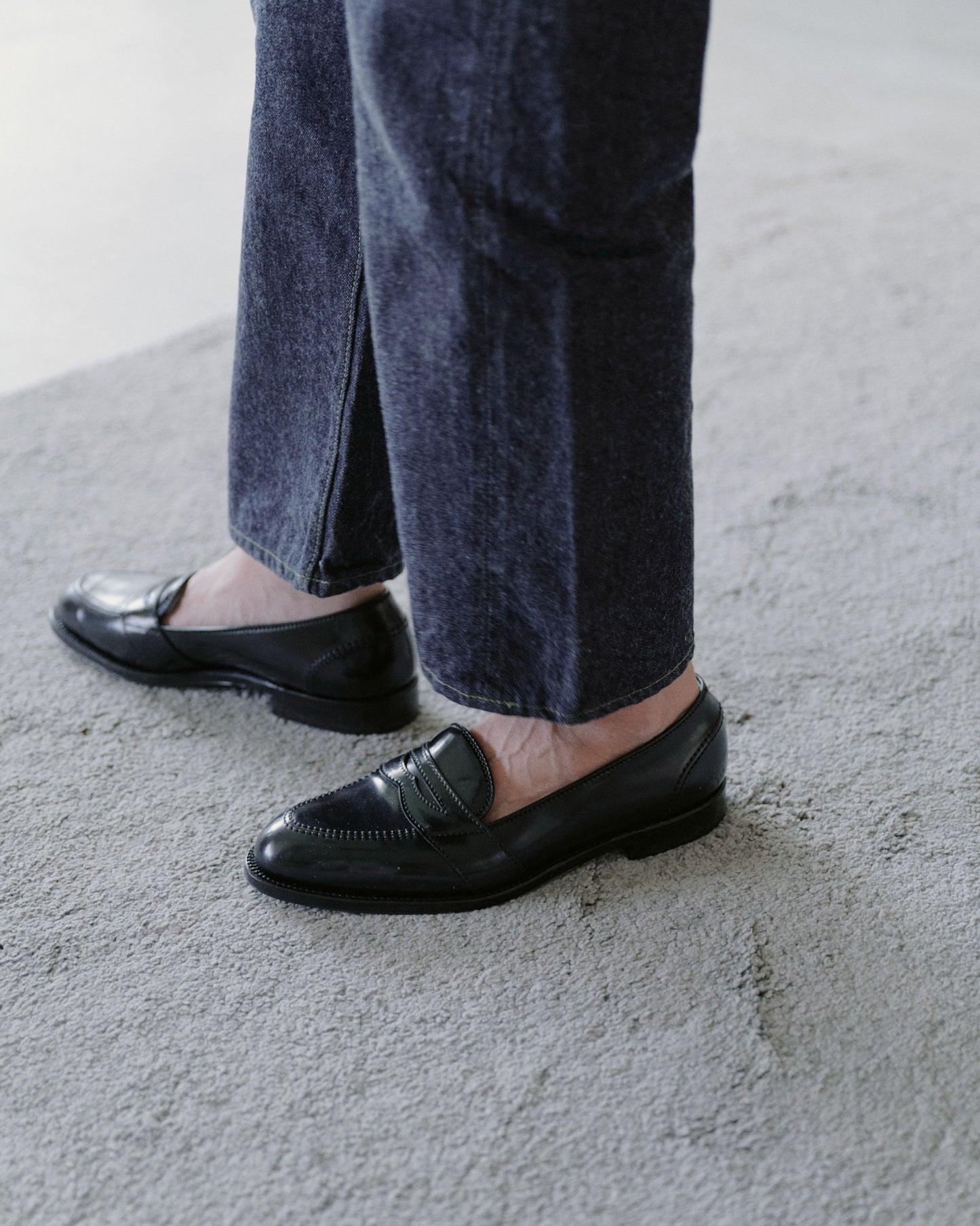 Alden | 6845 Full Strap Penny Loafer Black Shell Cordovan