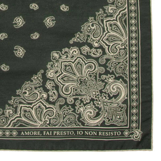 Serà Fine Silk | Amore Fai Presto - Green Cotton & Silk Bandana