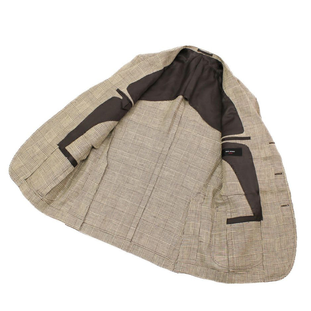 Ring Jacket | Irish Linen Glencheck Jacket Brown
