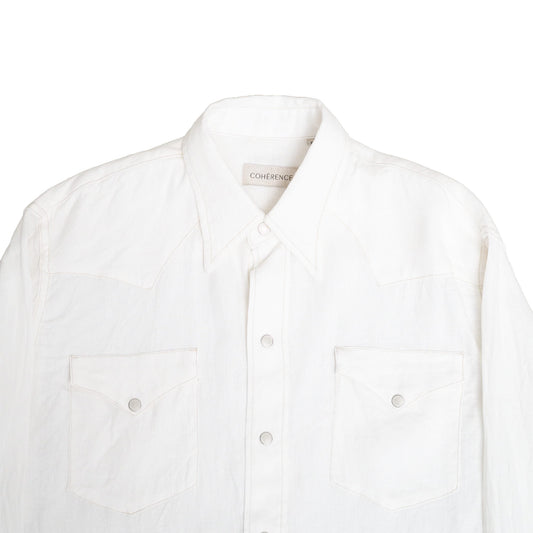 Coherence | Abiquiu Western Shirt Aerocloth Linen Ivory
