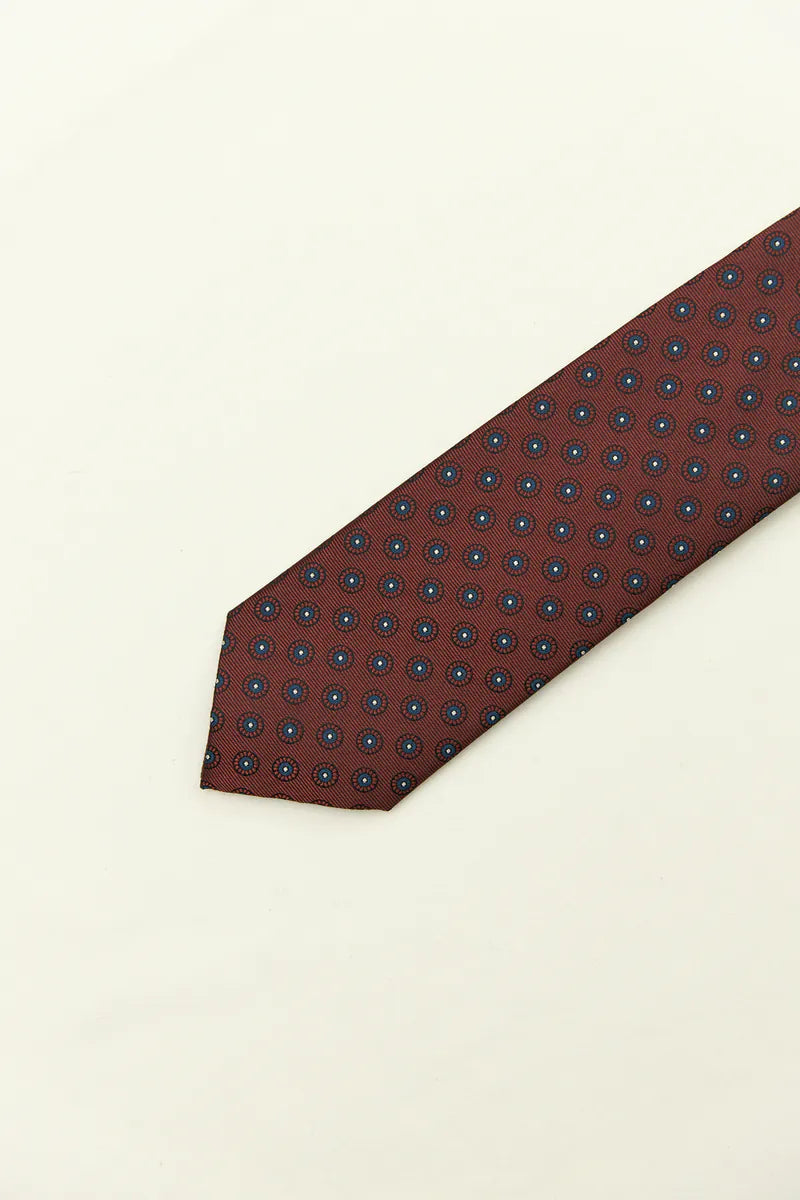 Holliday & Brown | Floral Dotted Tie Burgundy FC562 6