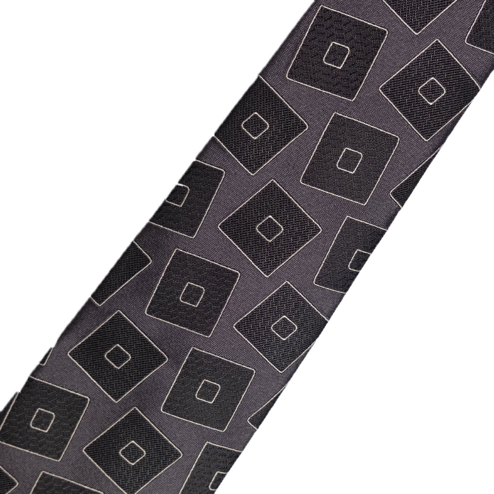 Holliday & Brown | Square Motif Tie Grey FE666 2
