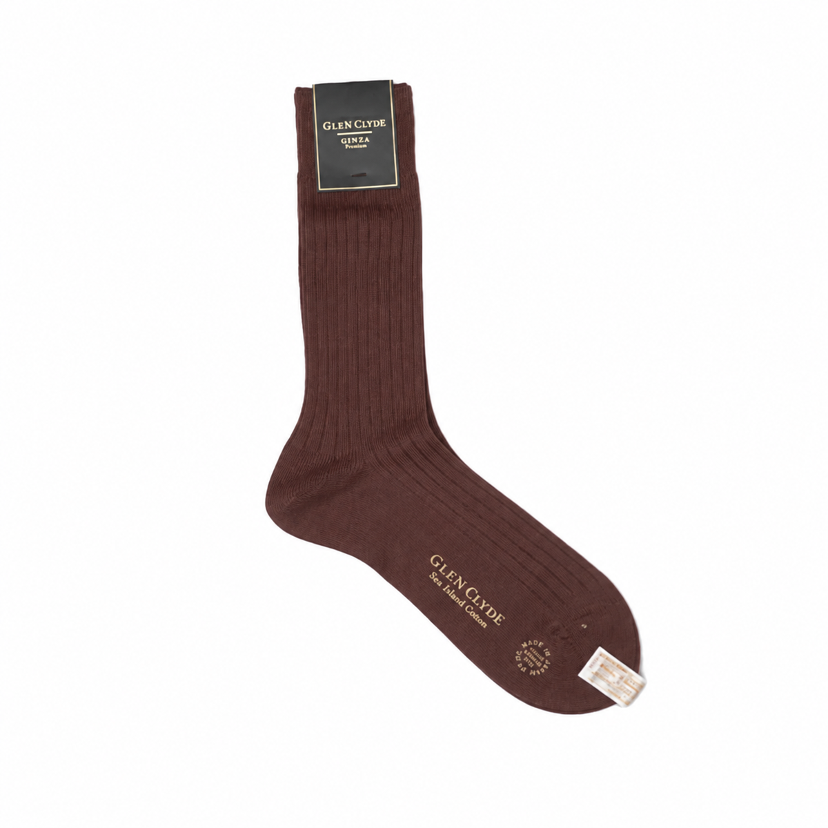 Glen Clyde | Sea Island Cotton Short Socks Brown