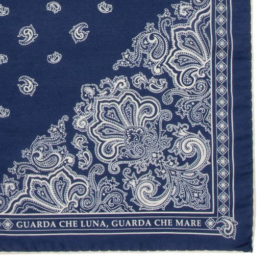 Serà Fine Silk | Guarda che Luna - Blue Cotton & Silk Bandana