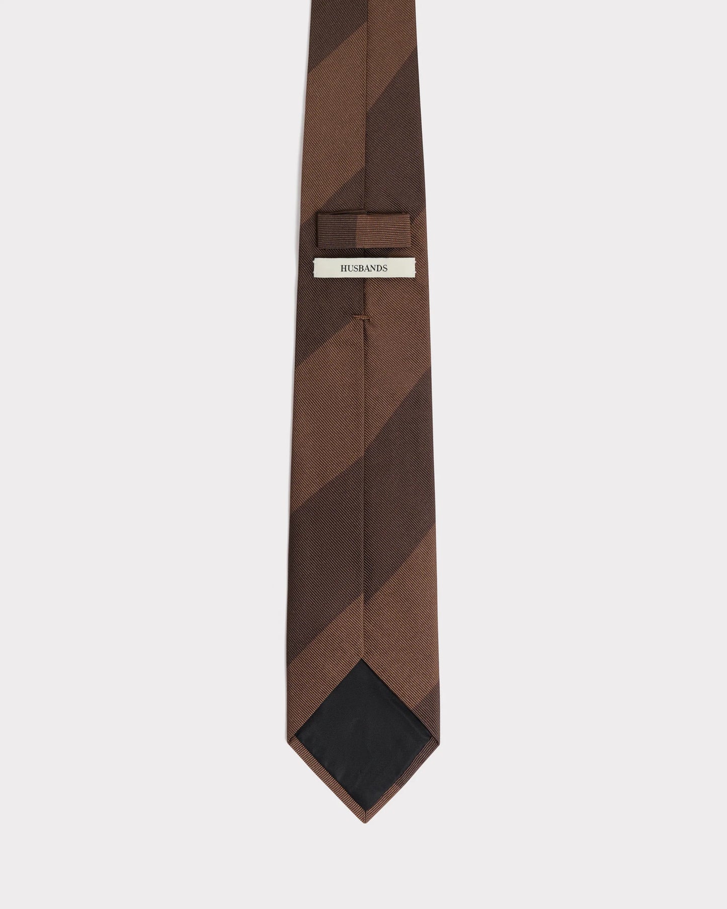 Husbands Paris | Tie In Silk Jacquard Chocolate & Rust