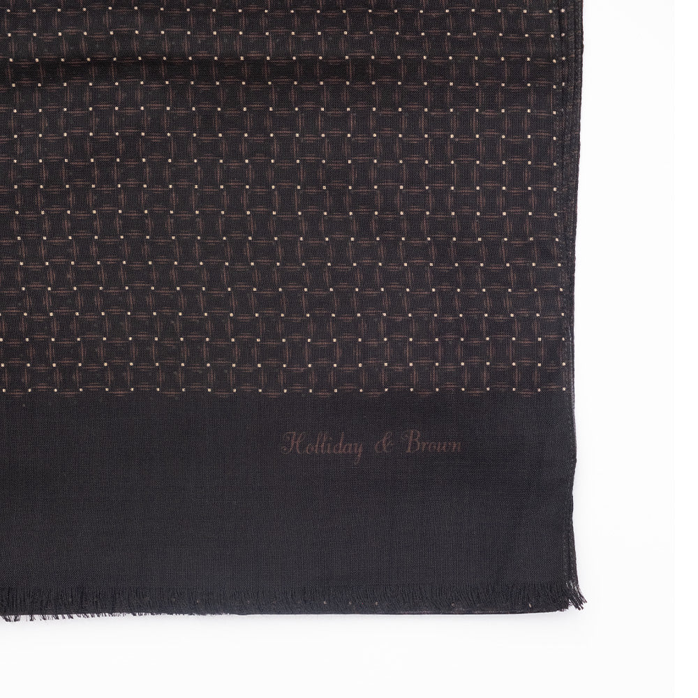 Holliday & Brown | Wool Silk Scarf Dotted Pattern 55404 4