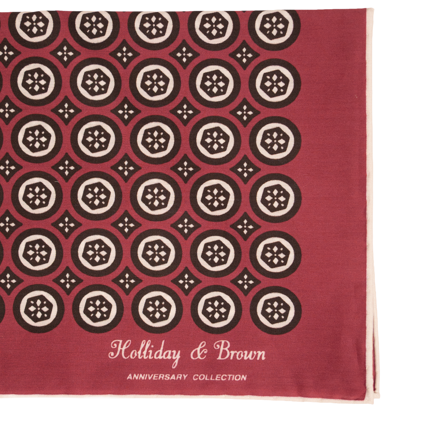 Holliday & Brown | 100th Anniversary Cotton & Silk Neckerchief Geometric Scarlet 58180 6