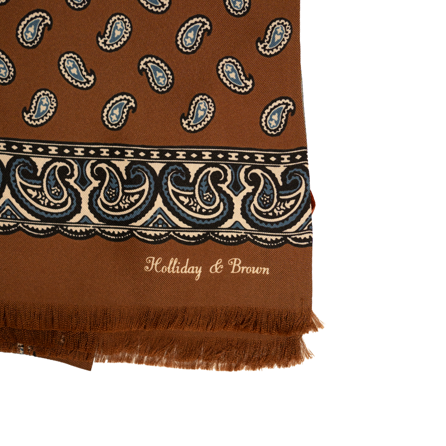 Holliday & Brown | Silk Summer Scarf Foulard Terracotta Paisley 56875 6