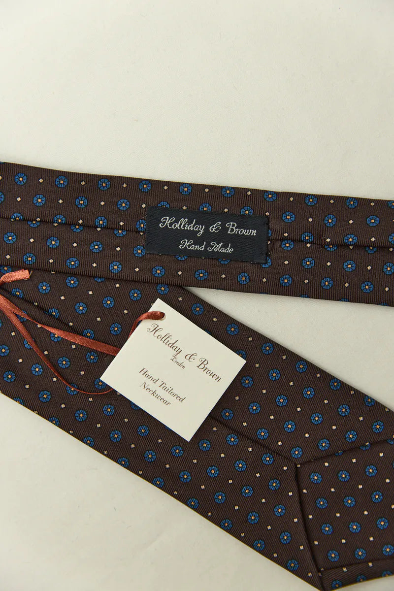 Holliday & Brown | Floral Dotted Tie Brown JF314 6