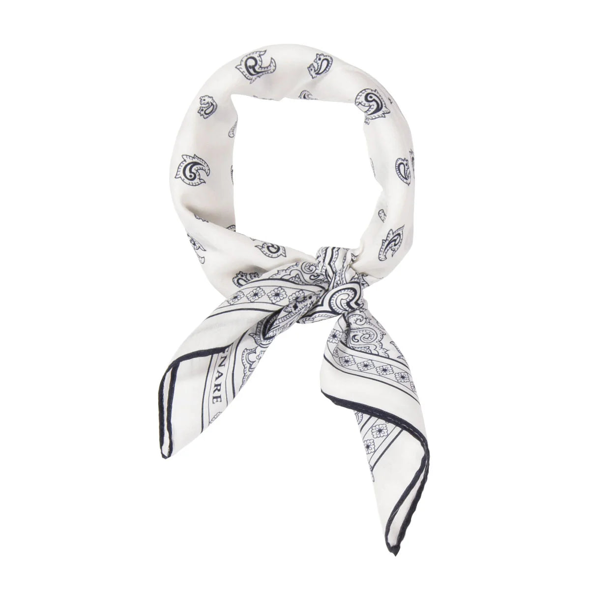 Serà Fine Silk | Portami al Mare - White & Navy Cotton & Silk Bandana