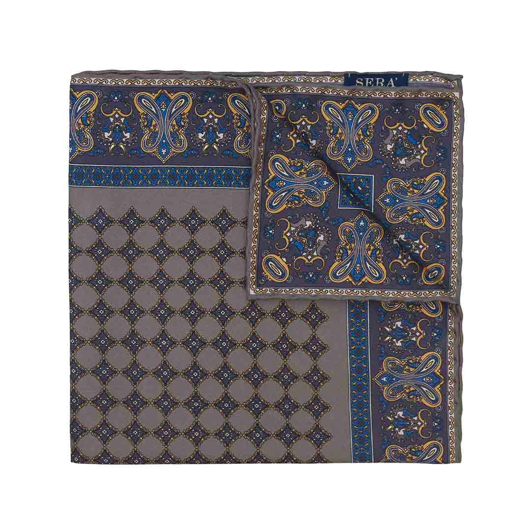 Serà Fine Silk | Ravenna Grey Silk Pocket Square