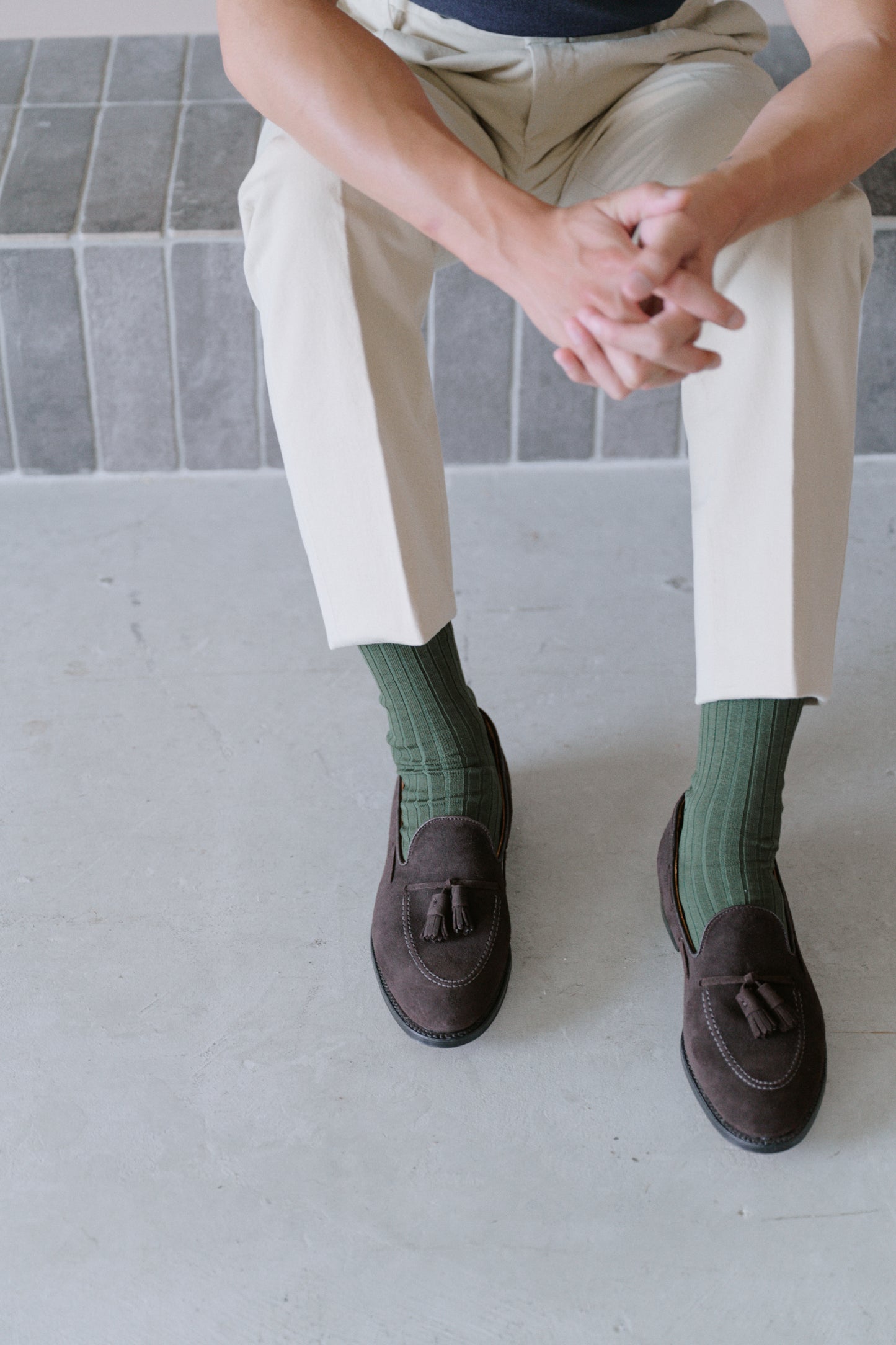 Alden | 666 Tassel Loafer Mocha Kid Suede