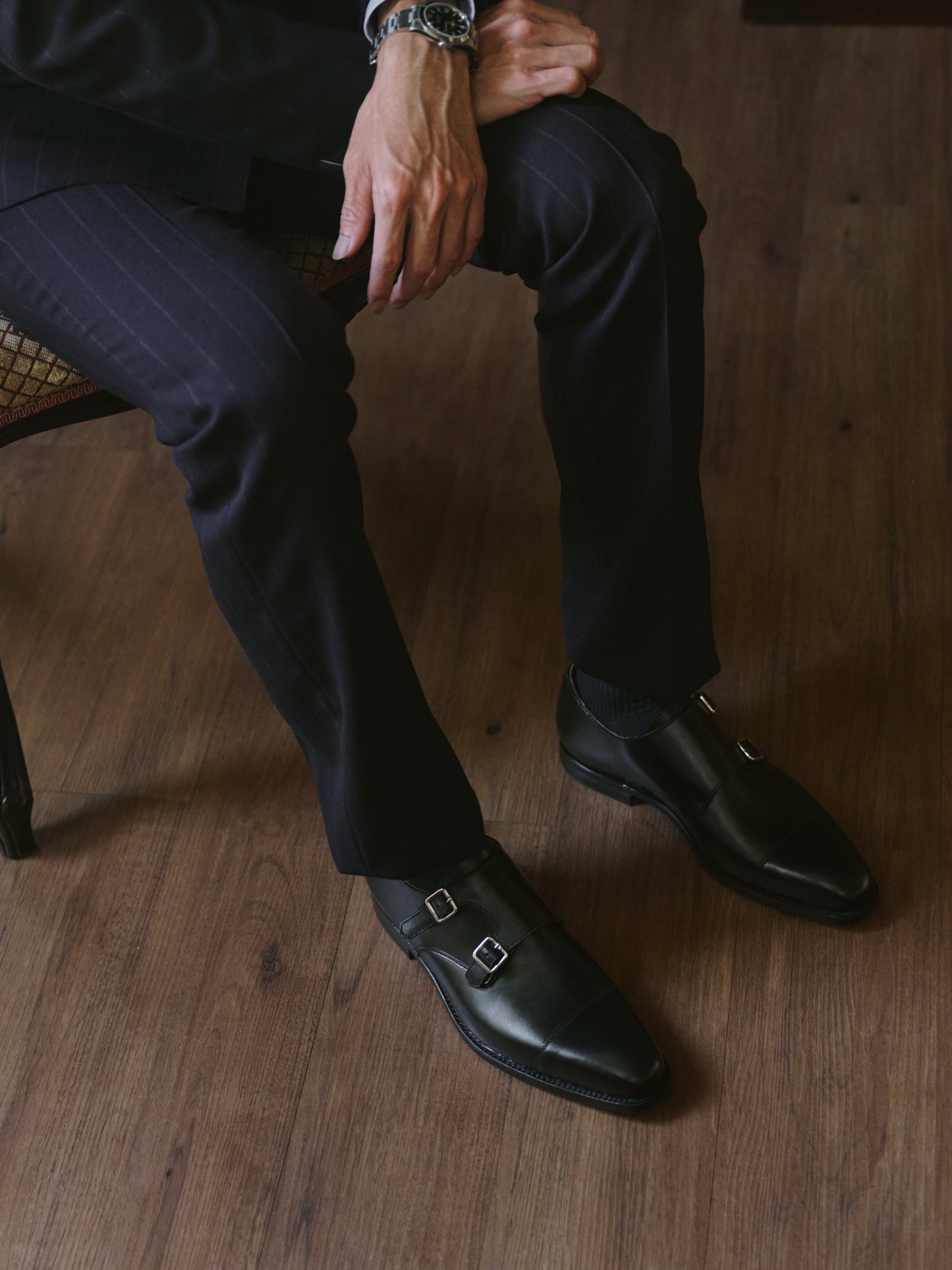 Crockett & Jones | Lowndes Double Monk Black Calf