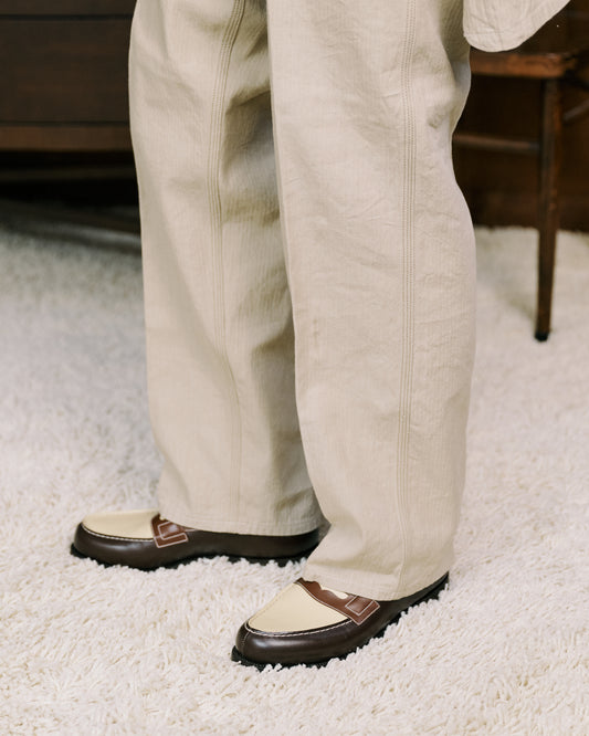 J.M.Weston | 180 Loafer Dark Brown/Tan/Porcelain Box Calf