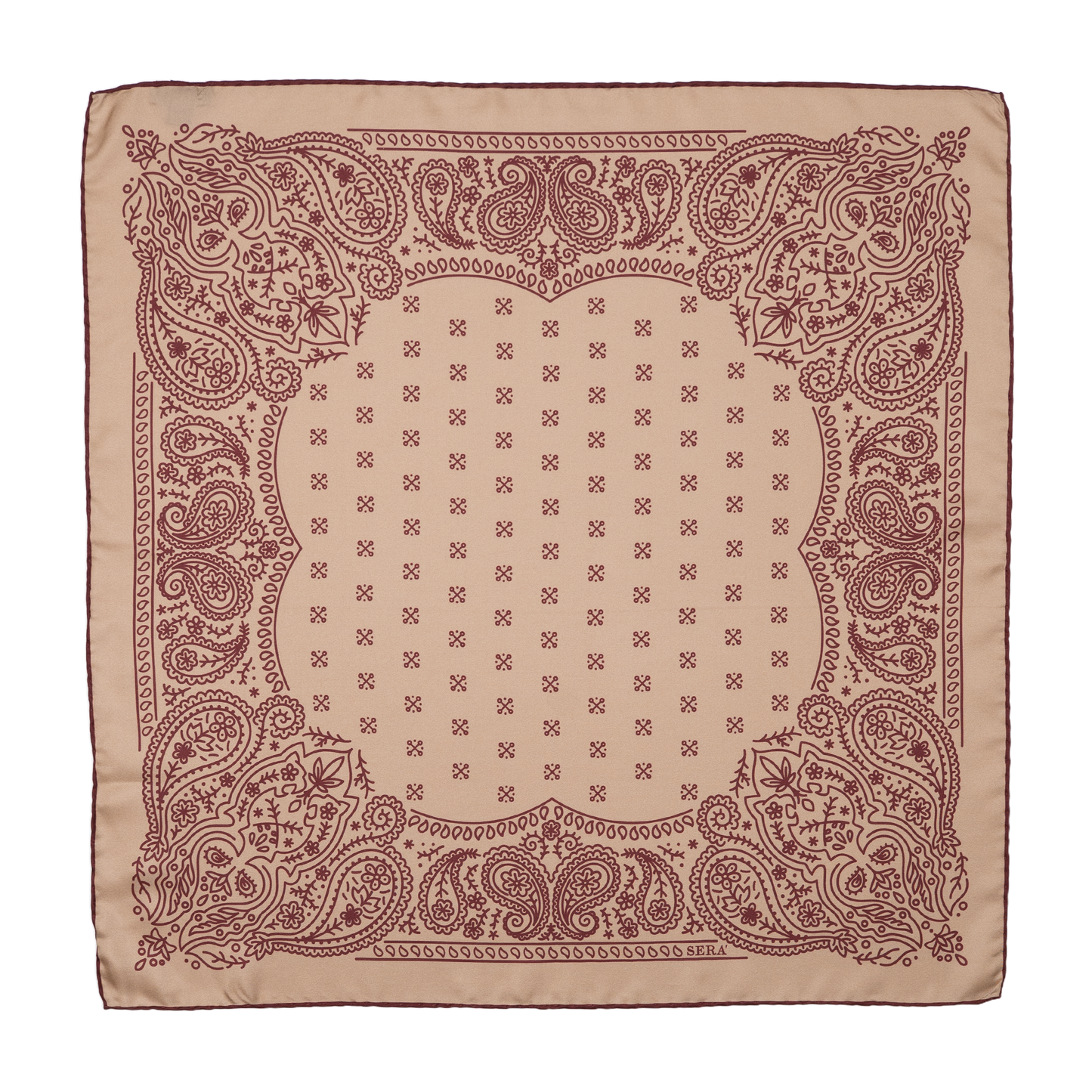 Serà Fine Silk | Simple Paisley - Havana Cotton & Silk Bandana