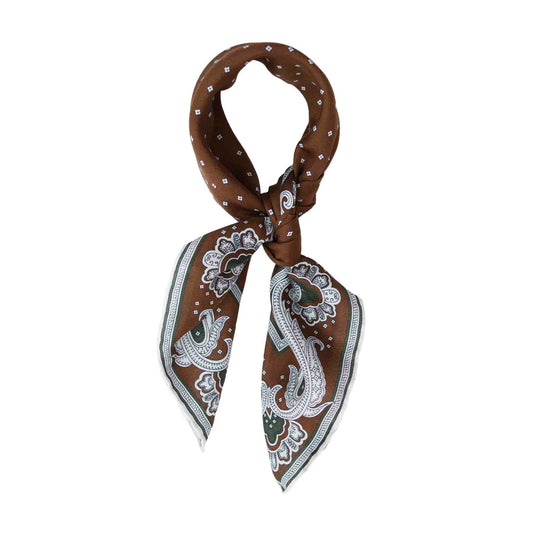Serà Fine Silk | Waves - Brown Cotton & Silk Bandana