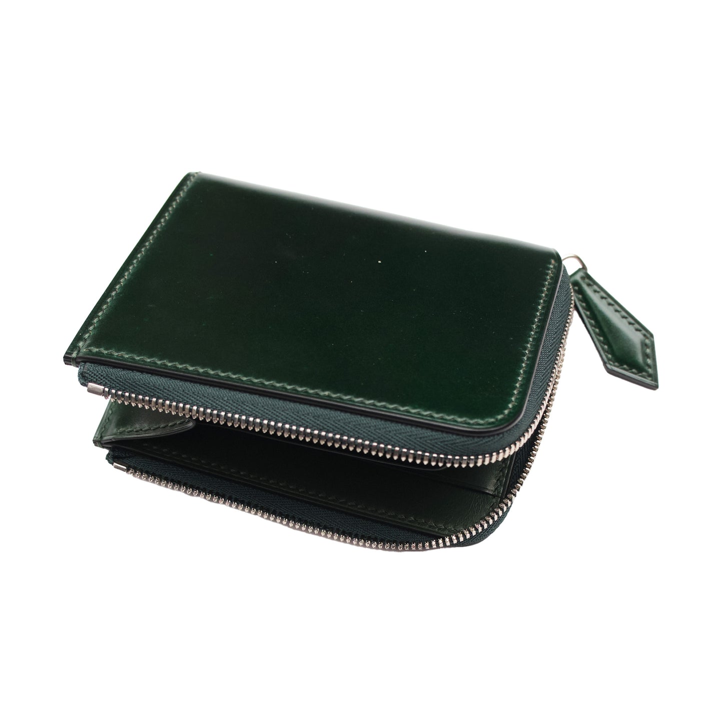 Crevaleathco | Green Cordovan L-Zip Wallet