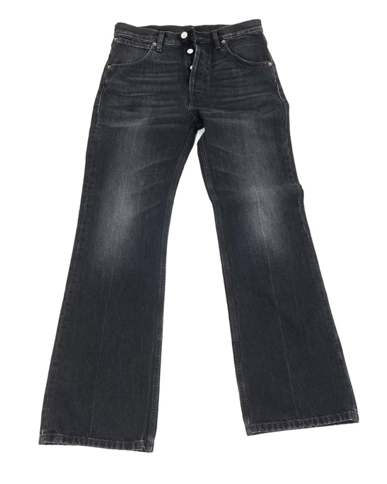 Husbands Paris | Flared High Waisted Jeans In Denim Washed Black