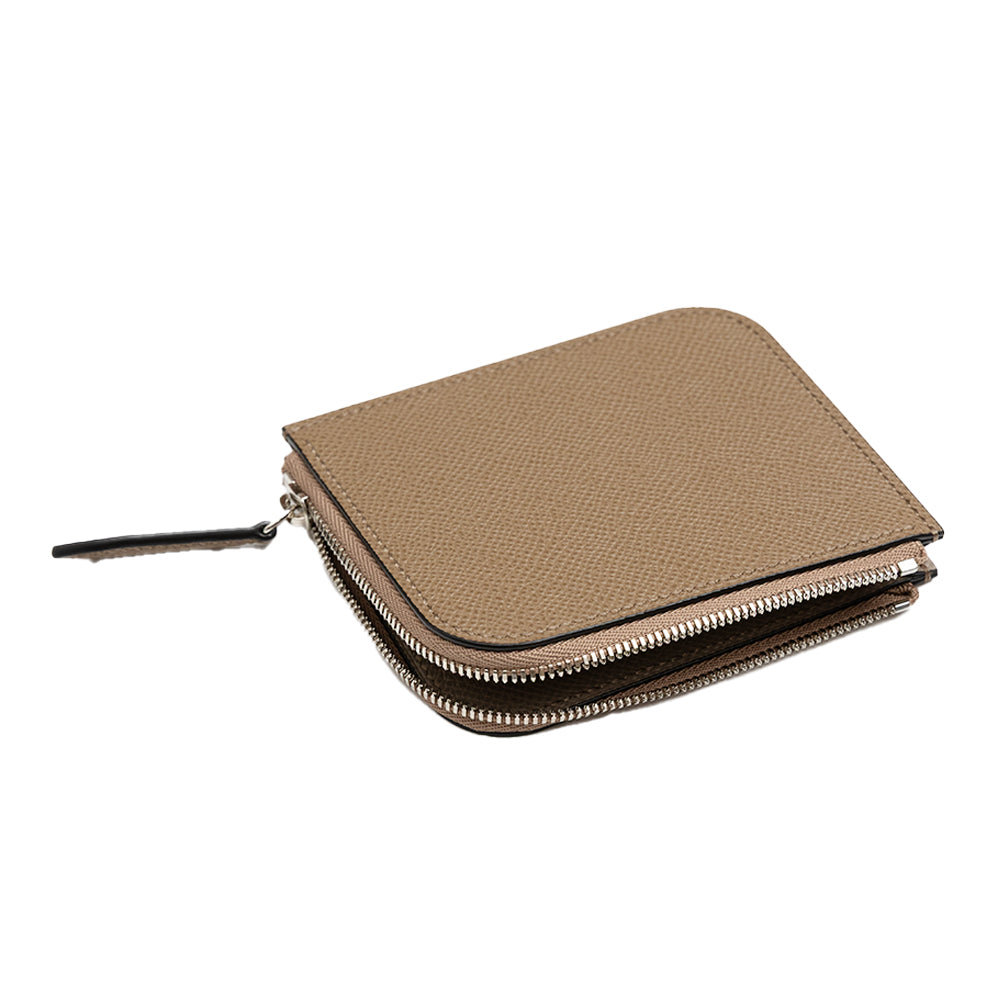 Crevaleathco | Etaupe Embossed Leather L-Zip Wallet