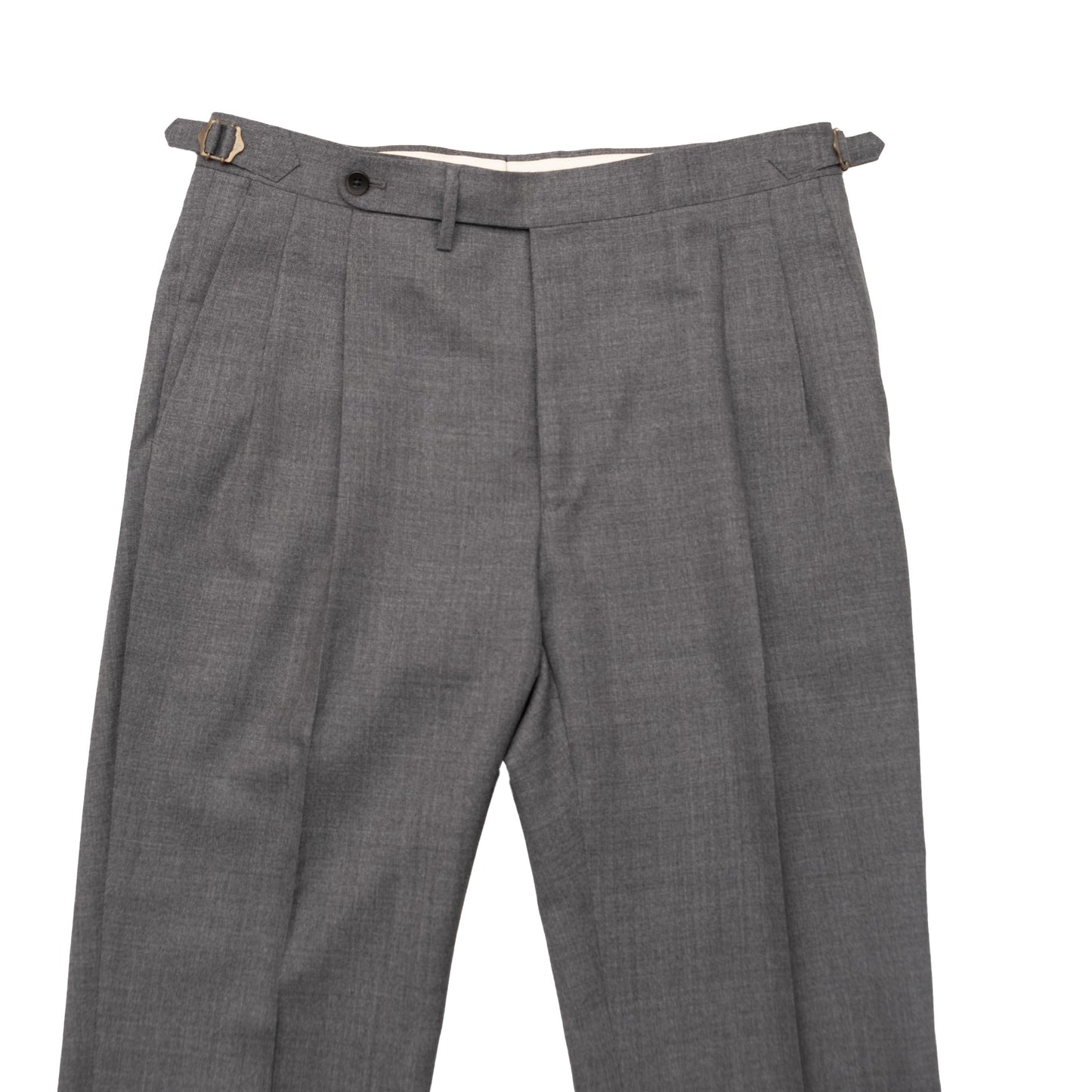 Echizenya | Medium Grey Pleated Wool Trousers