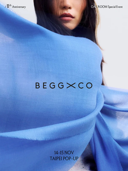 Begg & Co 藍色羊絨圍巾