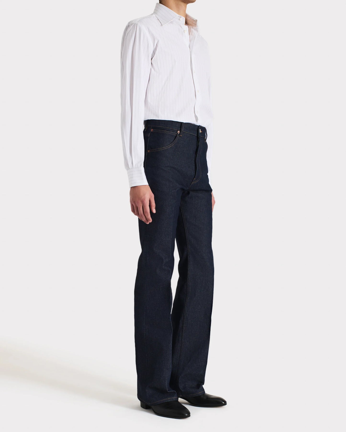 Husbands Paris | Flared High Waisted Jeans In Denim Indigo
