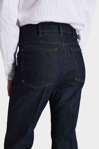 Husbands Paris | Flared High Waisted Jeans In Denim Indigo