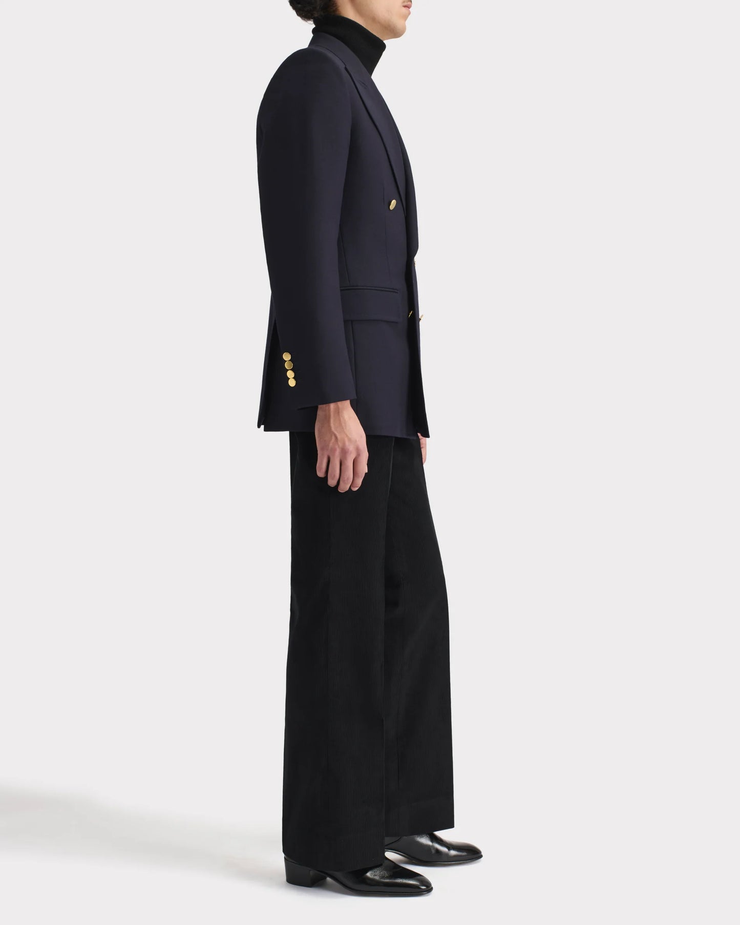 Husbands Paris | Double Breasted Jacket in Wool Twill Navy