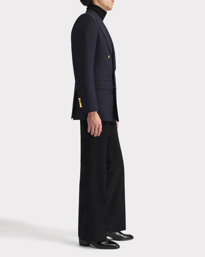 Husbands Paris | Double Breasted Jacket in Wool Twill Navy