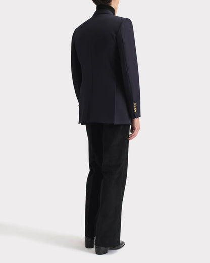 Husbands Paris | Double Breasted Jacket in Wool Twill Navy