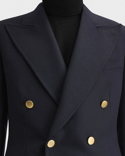 Husbands Paris | Double Breasted Jacket in Wool Twill Navy