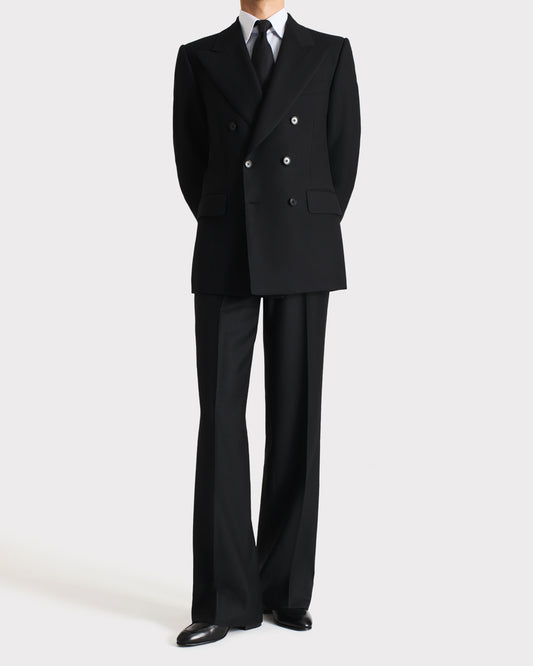 Husbands Paris | Double-Breasted Suit in Wool Twill Black