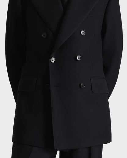 Husbands Paris | Double-Breasted Suit in Wool Twill Black