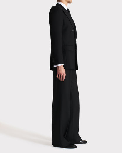 Husbands Paris | Double-Breasted Suit in Wool Twill Black