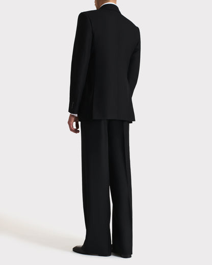 Husbands Paris | Double-Breasted Suit in Wool Twill Black