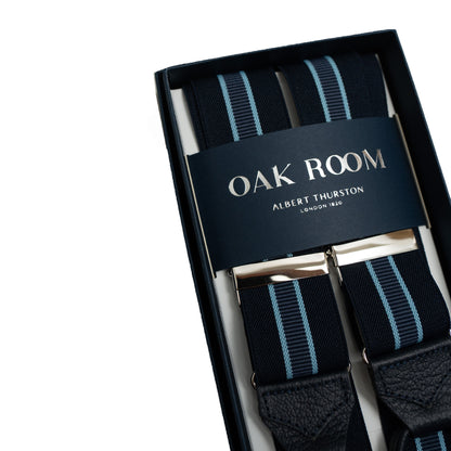 Albert Thurston | Navy & Blue Stripe Braces