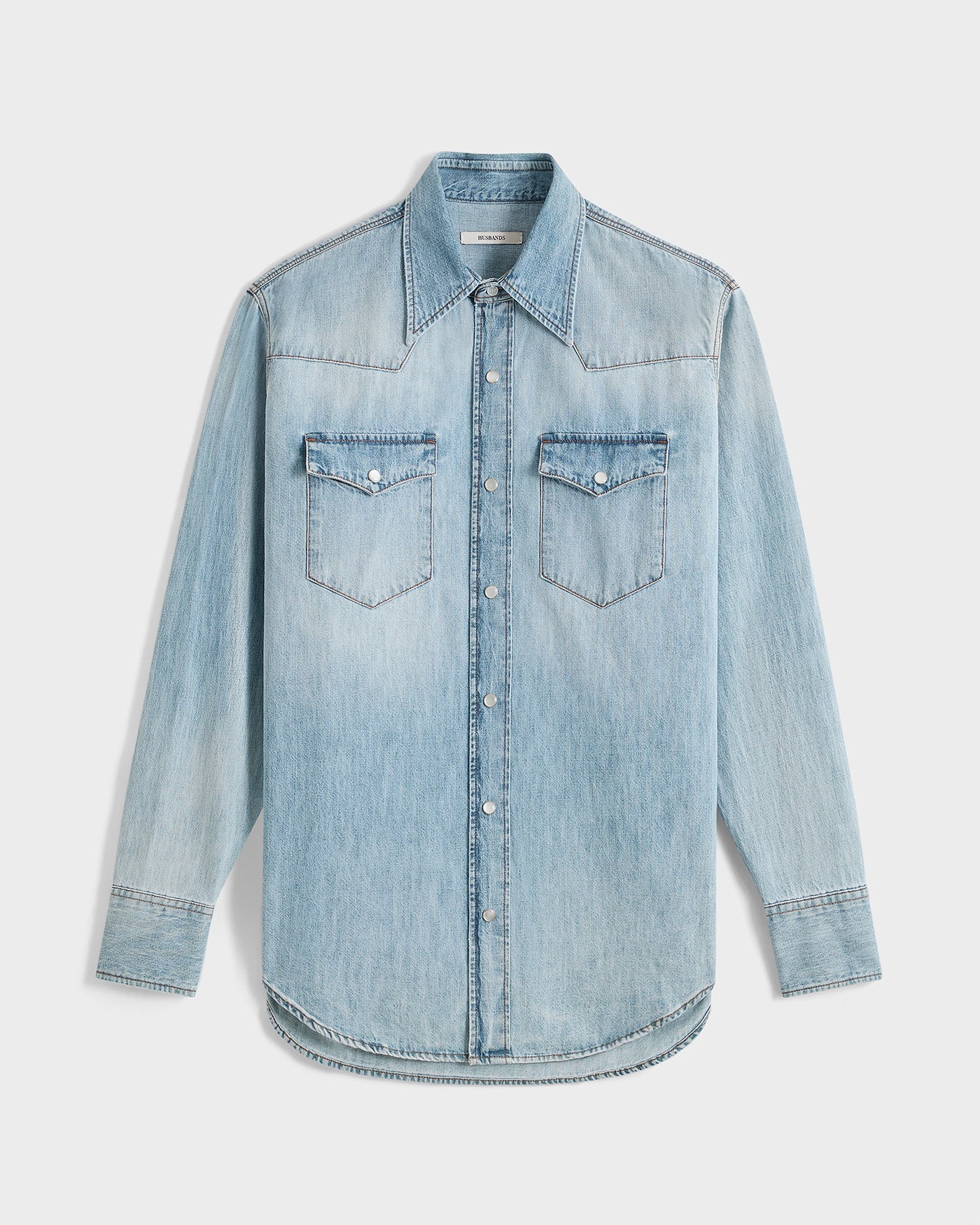 トップス HUSBANDS / DENIM SHIRT 40 Husbands Paris | Selvedge Denim Stone Washed Western Shirt – OAKROOM
