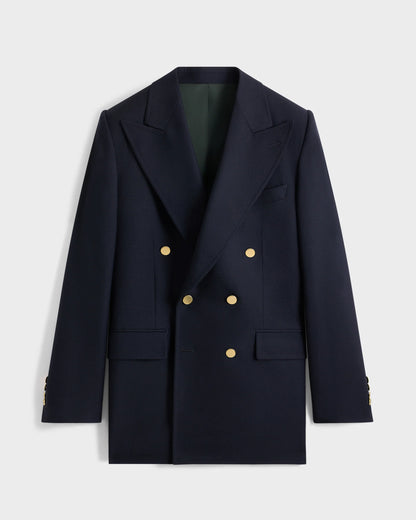 Husbands Paris | Double Breasted Jacket in Wool Twill Navy
