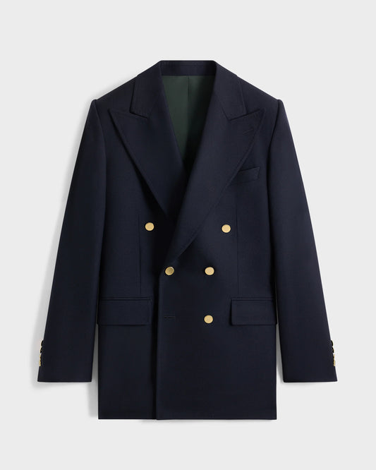 Husbands Paris | Double Breasted Jacket in Wool Twill Navy