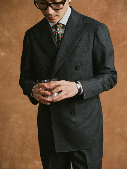 Ring Jacket | Double Breasted Suit Charcoal Grey