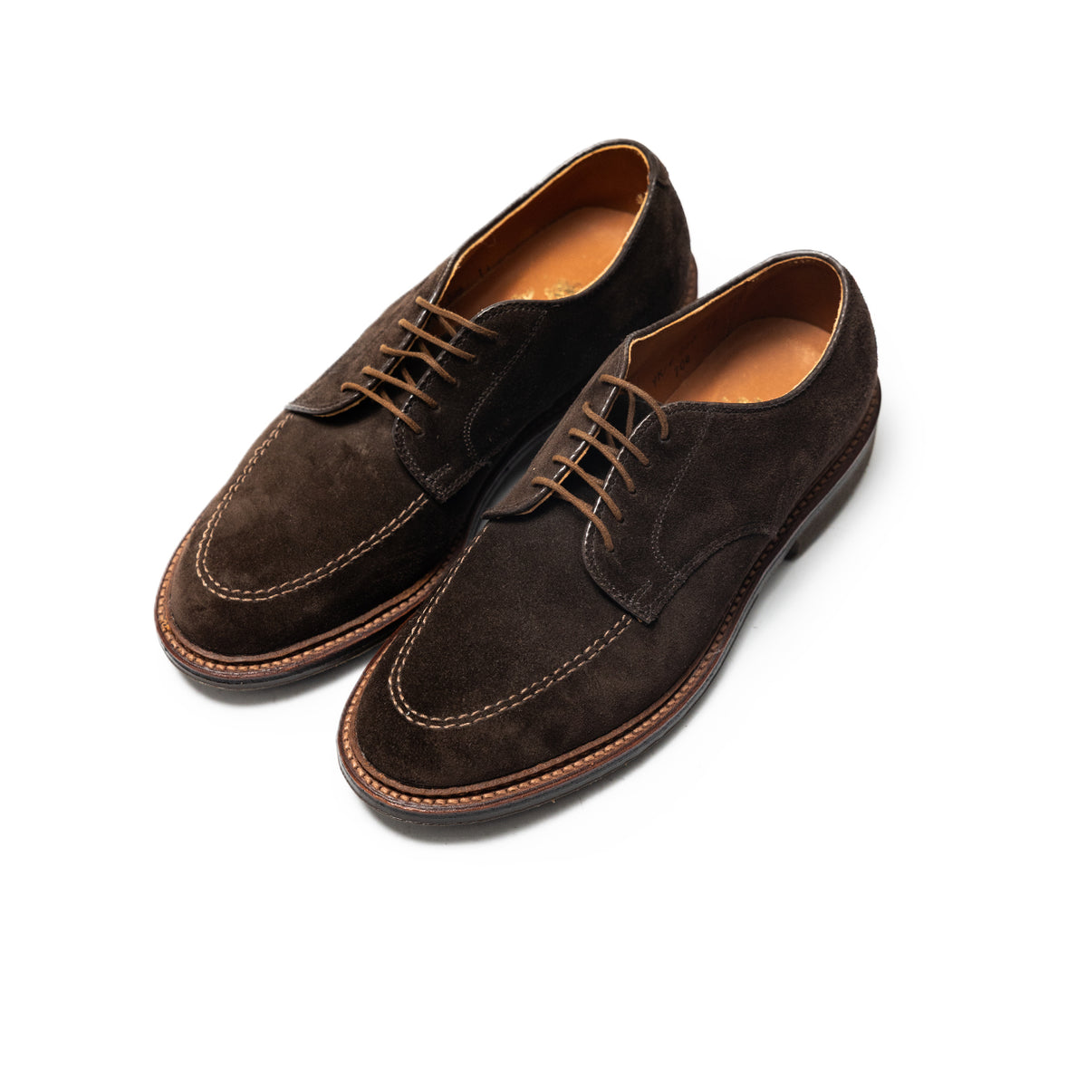 Alden | 704L Mocc Toe Blucher Dark Brown Suede