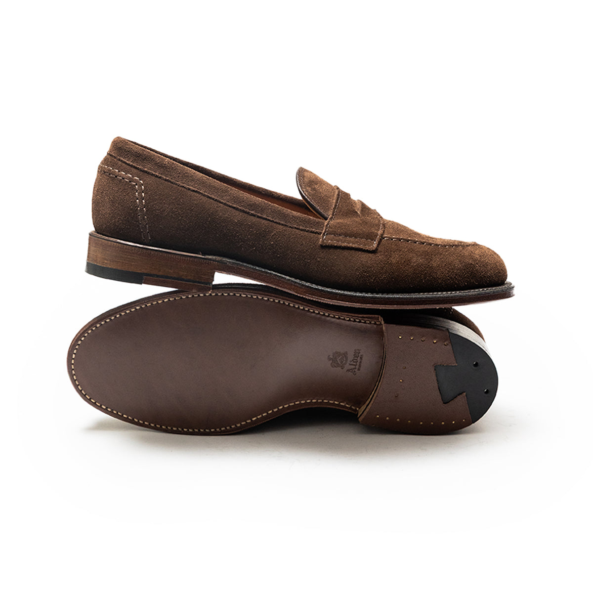 Alden | 9697F Flex Penny Loafer in Brown Suede