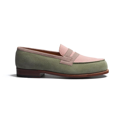 JMWeston | 180 Loafer Light Pink Parme &amp; Old Gold Suede