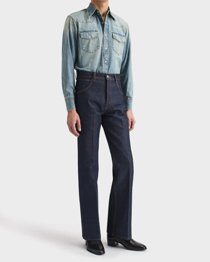 Husbands Paris | Selvedge Denim Stone Washed Western Shirt