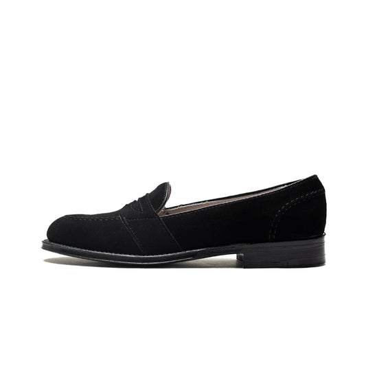 Alden | 6839 Full Strap Penny Loafer Black Suede