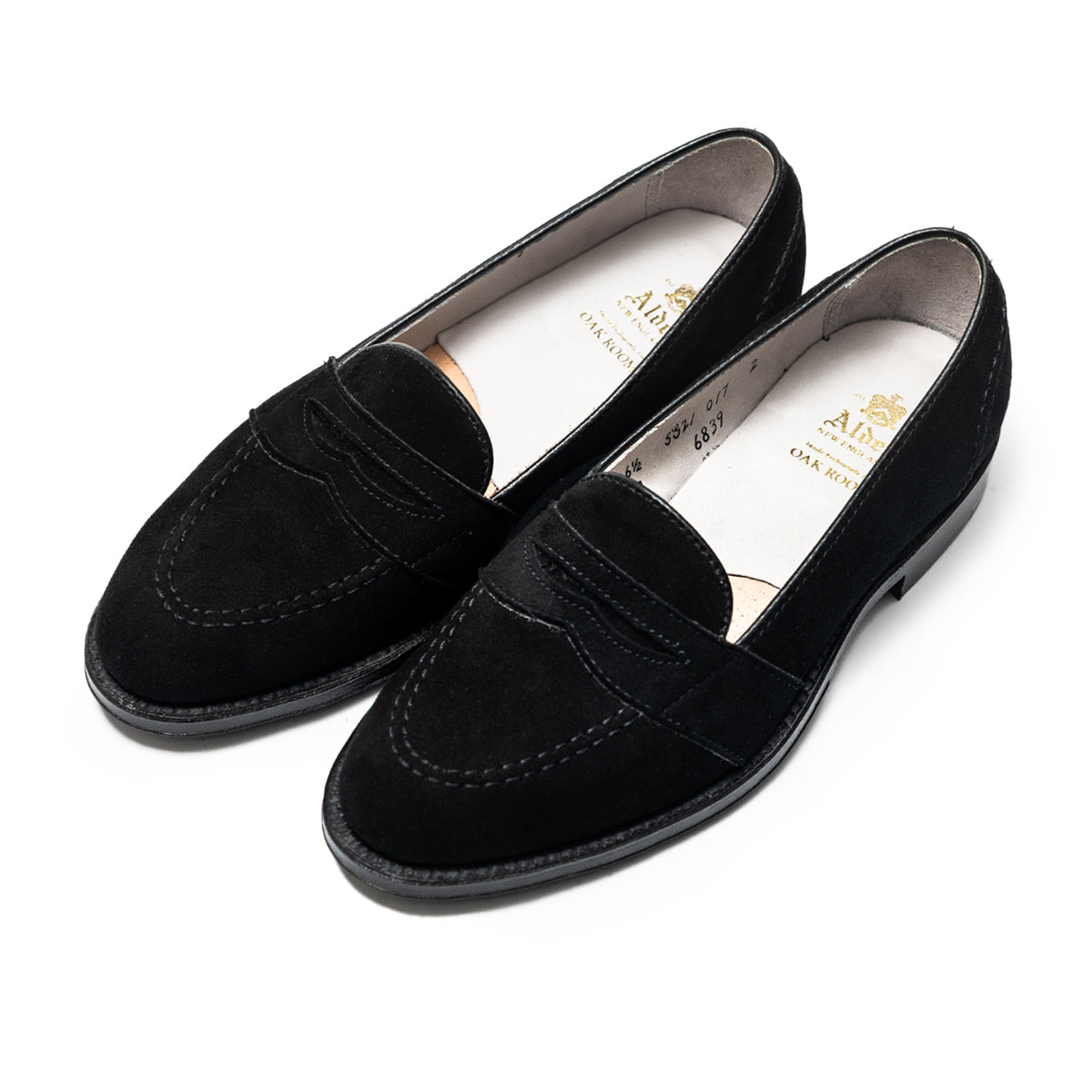 Alden | 6839 Full Strap Penny Loafer Black Suede
