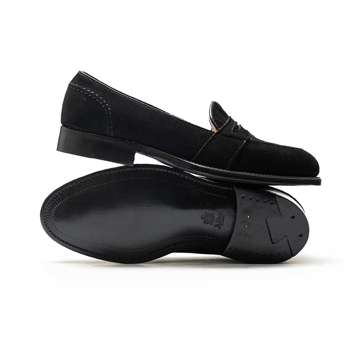 Alden | 6839 Full Strap Penny Loafer Black Suede